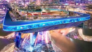 Recuerda a la Senda Arcoíris de Mario Kart: el nuevo circuito saudí de Fórmula 1 tendrá una curva elevada de 70 metros