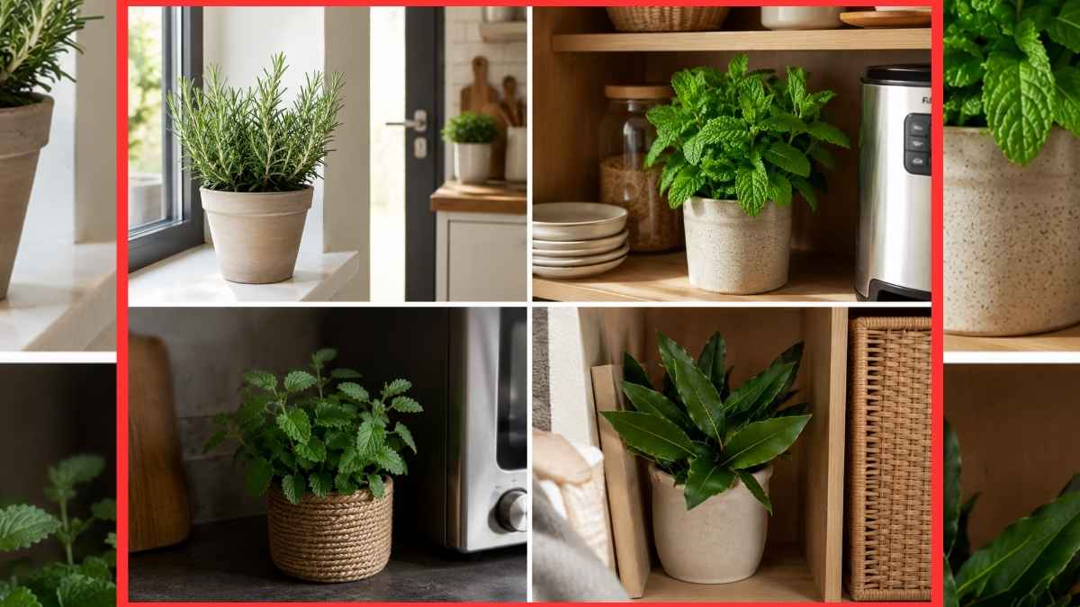 Plantas aromáticas contra cucarachas colocadas en ventanas, despensa, rincones y muebles de casa