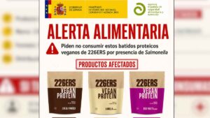 Detectan Salmonella en batido proteico vegano de chocolate, vainilla y frutos rojos