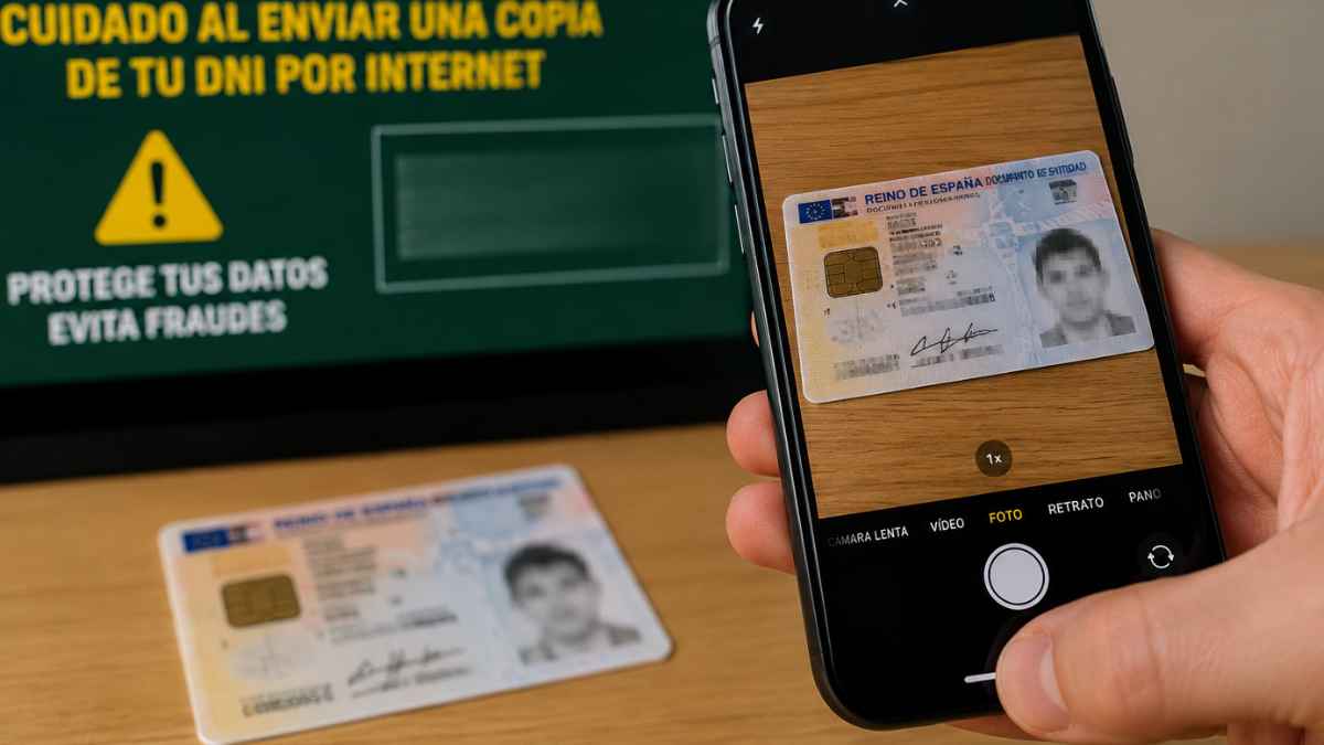 Guardia Civil alerta sobre los riesgos de enviar una copia del DNI por internet desde el móvil
