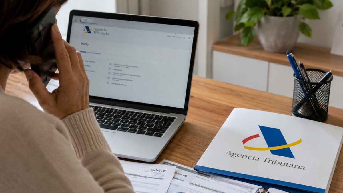 Contribuyente pide cita por teléfono con la Agencia Tributaria para hacer la declaración de la Renta
