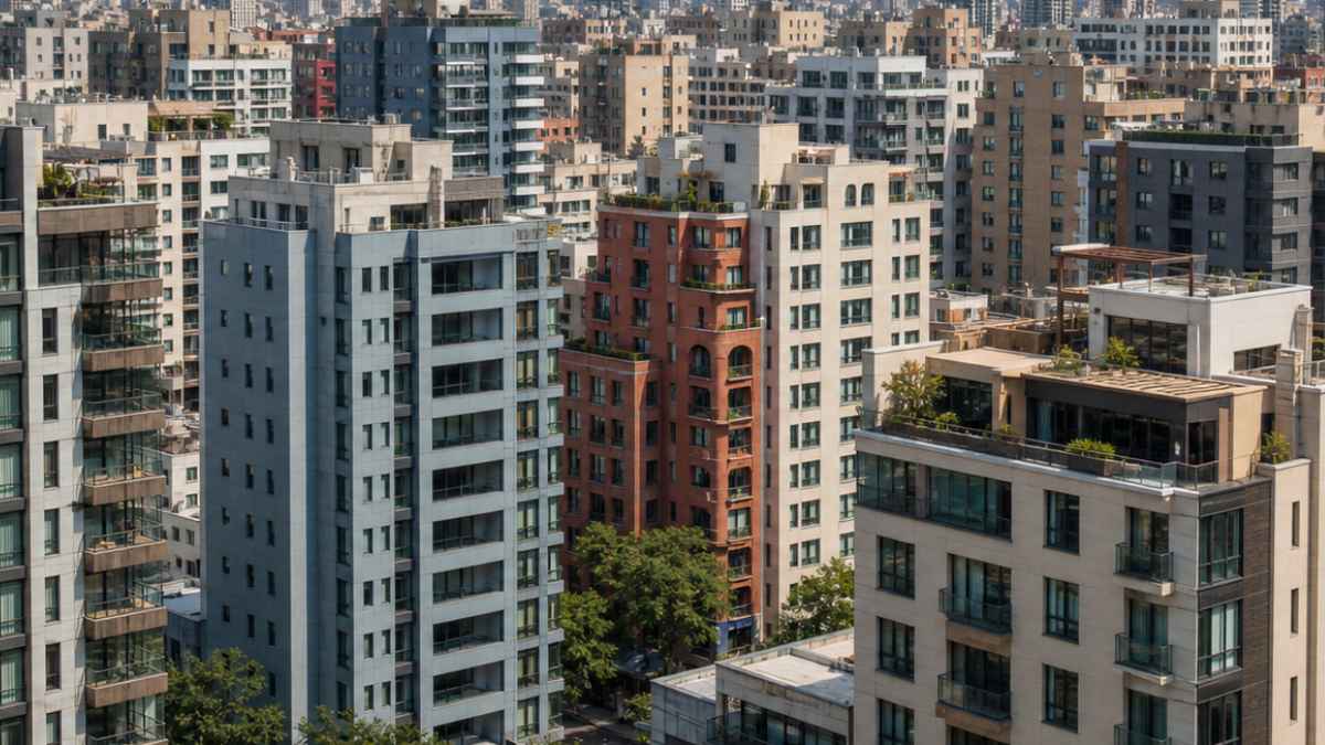 Edificios de viviendas en una gran ciudad afectados por la incertidumbre del alquiler