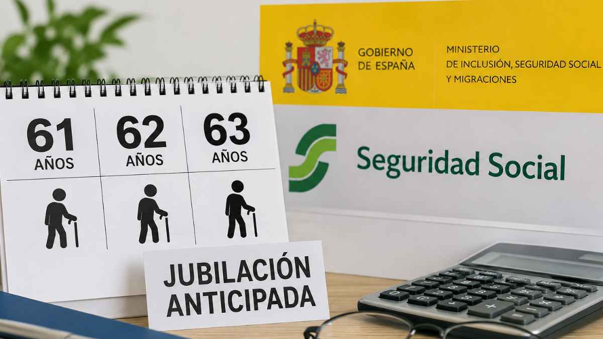 Jubilación anticipada en España entre los 61 y 63 años según la Seguridad Social