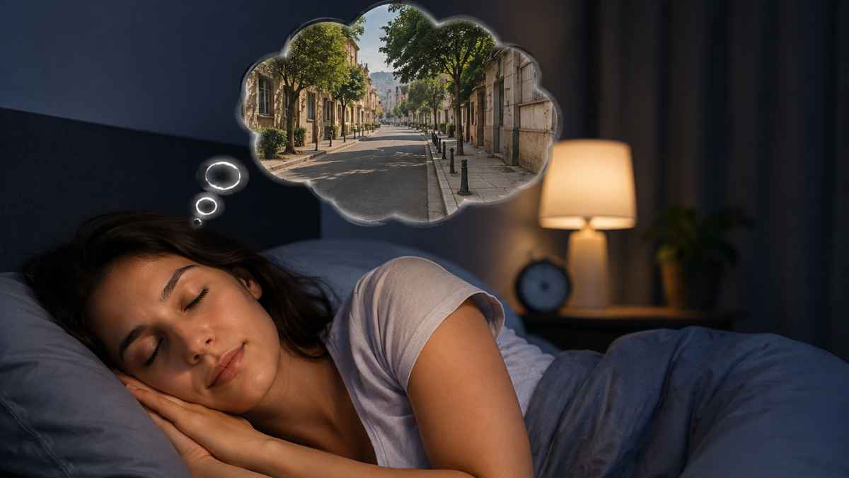 Mujer durmiendo tranquila mientras imagina una ruta mental para combatir el insomnio y relajarse por la noche