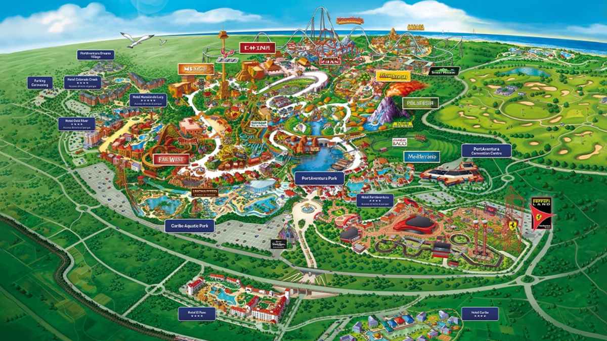 Mapa general de PortAventura World durante la campaña con 10.000 entradas gratis para reconciliaciones y conversaciones pendientes