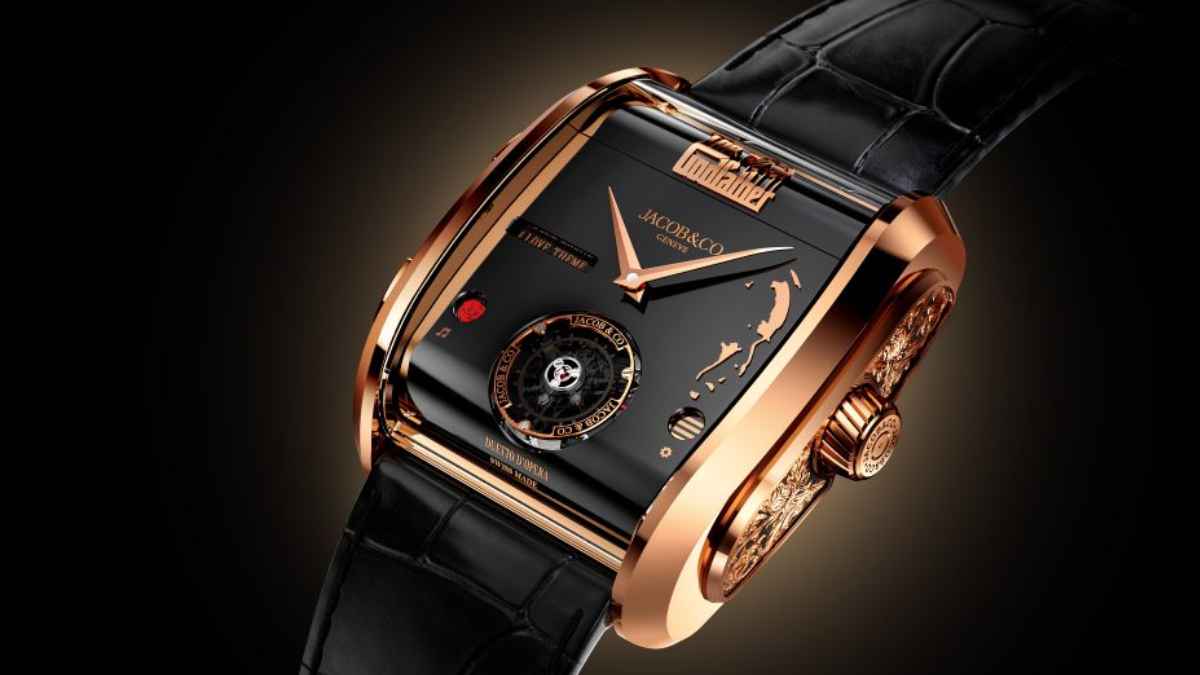 Reloj Jacob & Co. The Godfather II inspirado en El Padrino con caja de oro rosa y diseño de alta relojería