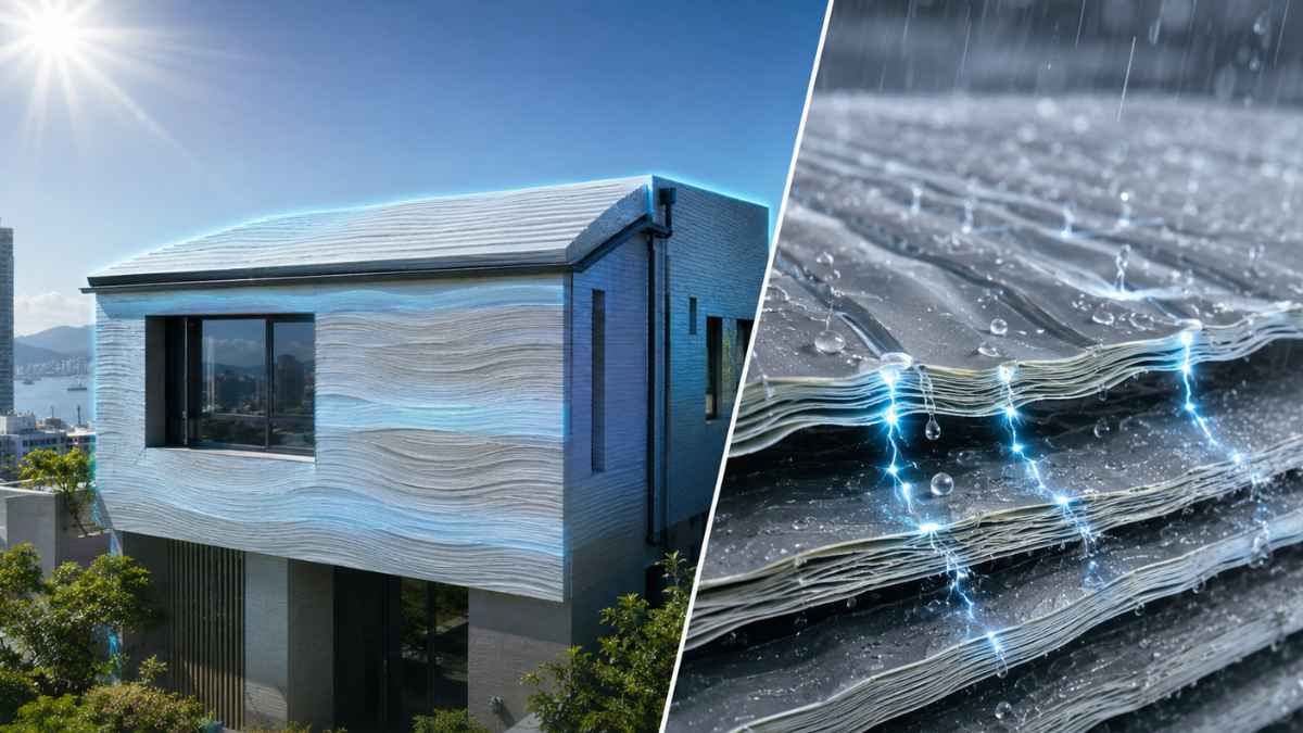 Revestimiento inteligente inspirado en una planta que enfría una casa hasta 9,5 °C y genera electricidad con la lluvia