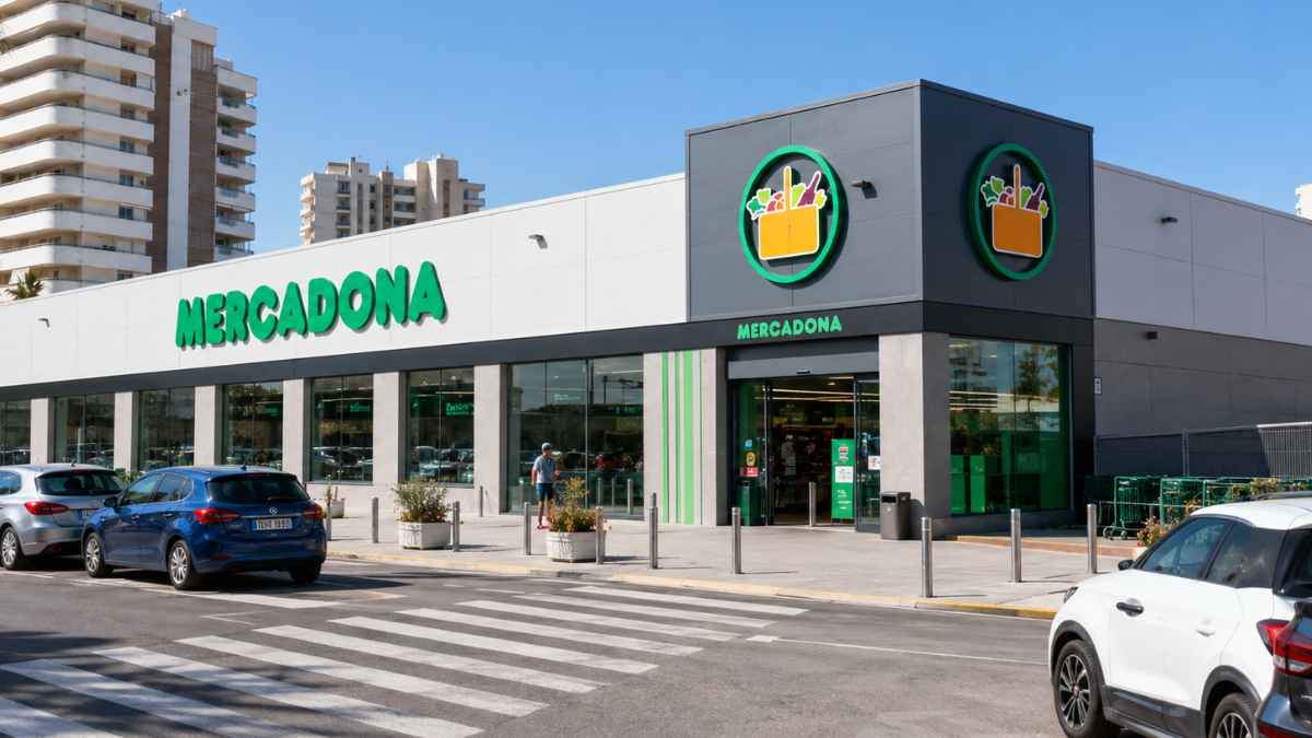 Supermercado Mercadona en una ciudad de playa durante la campaña de verano 2026