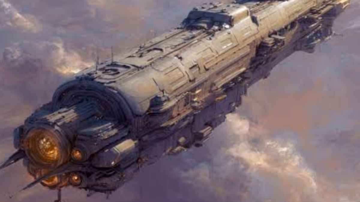 Recreación de la nave espacial Chrysalis, un proyecto de nave generacional de 58 kilómetros diseñado para viajar a Próxima Centauri b.