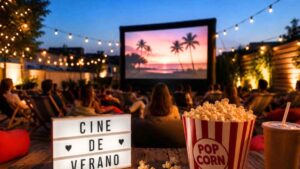 Cine de verano gratis en Murcia con películas familiares en una pantalla gigante al aire libre durante julio y agosto