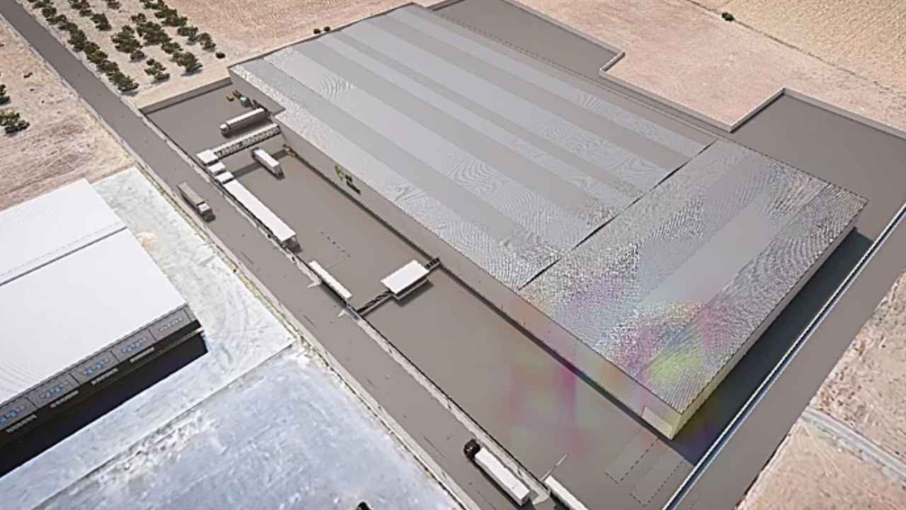 Recreación aérea de la nueva fábrica de Aviserrano en La Carlota, Córdoba