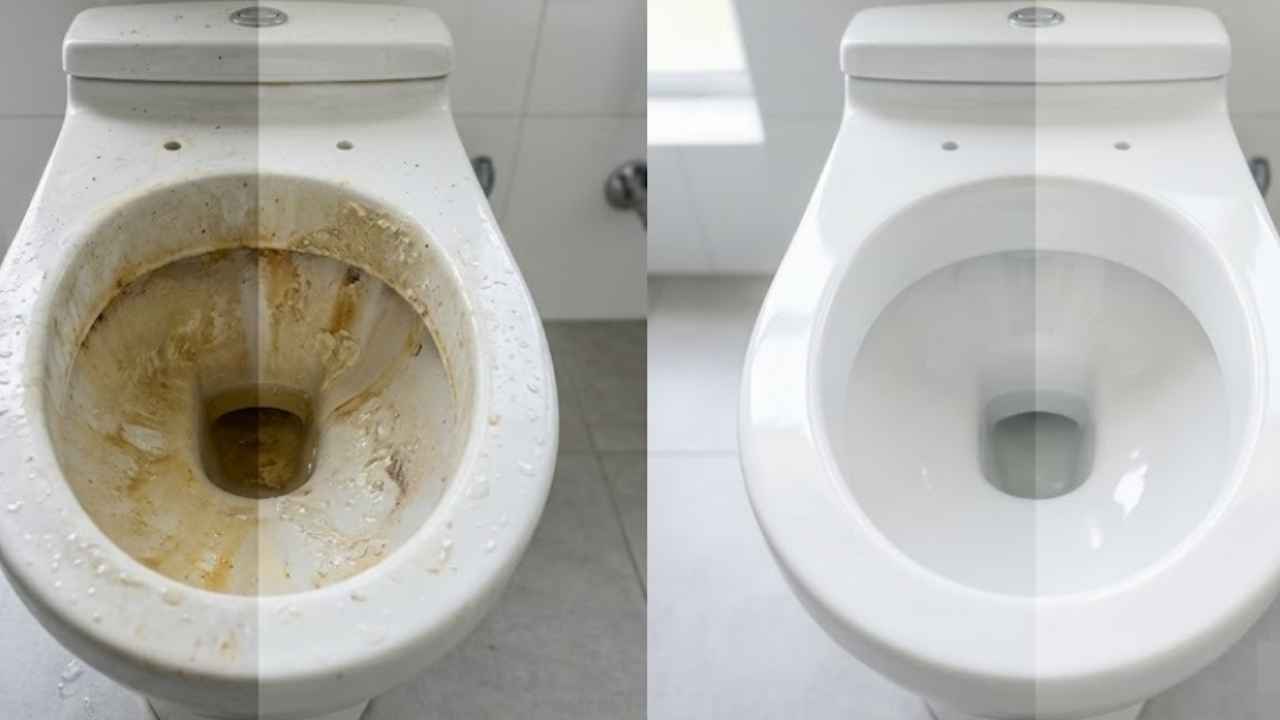 Persona aplicando con un paño una solución de ácido cítrico sobre un grifo con depósitos de cal.