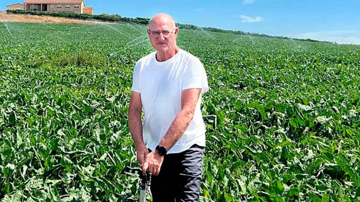 Luis Velasco Alonso en su explotación agrícola de Bobadilla del Campo, Valladolid.