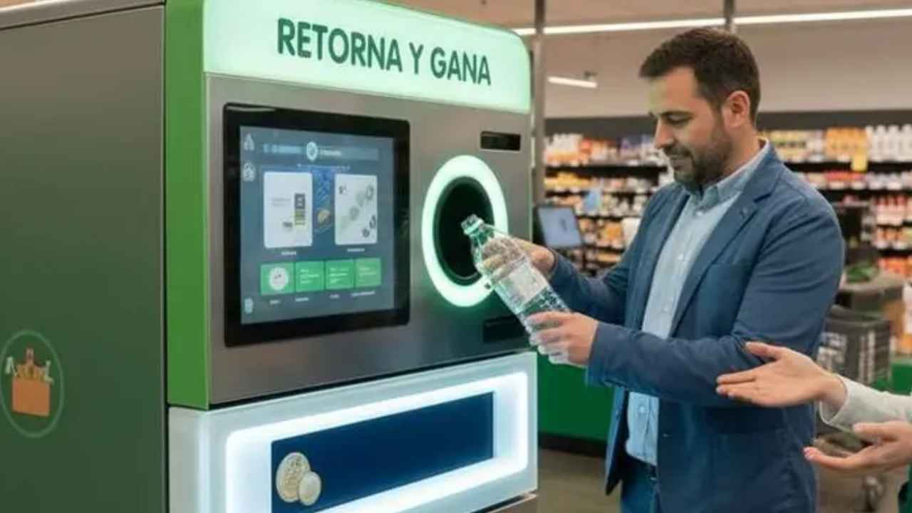 Lineal de bebidas de Mercadona ante el futuro depósito reembolsable de envases en España