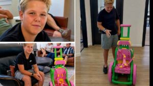 Un niño de 13 años transforma 300 horas de vacaciones en una silla de ruedas personalizada para una pequeña de 21 meses