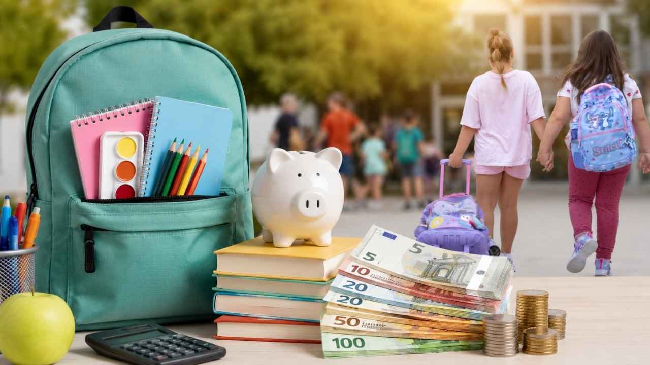 Mochila, libros, material escolar y dinero para la vuelta al cole de 2026