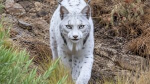 El misterioso lince blanco de Jaén que nació con un pelaje normal y después cambió de color