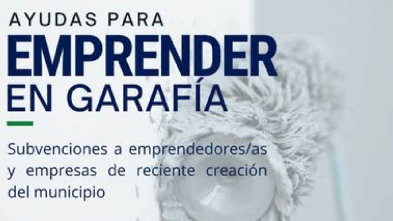 Cartel del Ayuntamiento de Garafía que anuncia ayudas de hasta 1.500 euros para emprendedores y empresas de reciente creación, con plazo hasta el 19 de octubre.